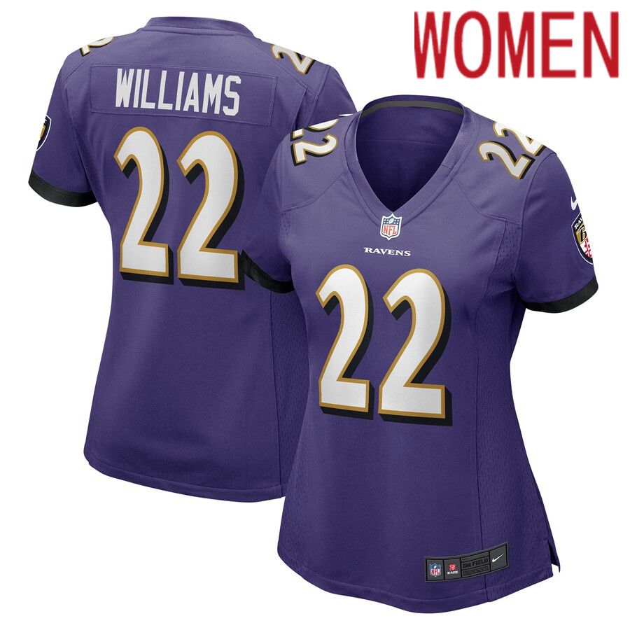 Women Baltimore Ravens #22 Damarion Williams Nike Purple Player Game NFL Jersey